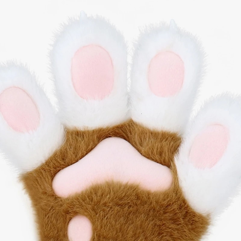 E15F Cats Paws Gloves with Claw Animal Paws Gloves Therians Paws Fursuit Halloween Cosplay Costume Accessories Therians Gear 251021
