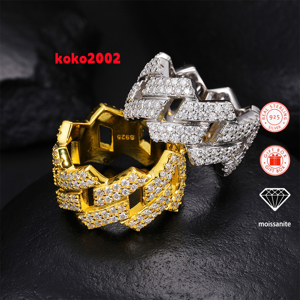 1PC Vvs Moissanite Ring 925 Sterling Silver Rings for Men 18k Gold Plated Fine Fashion Jewellery Diamond for Women Men