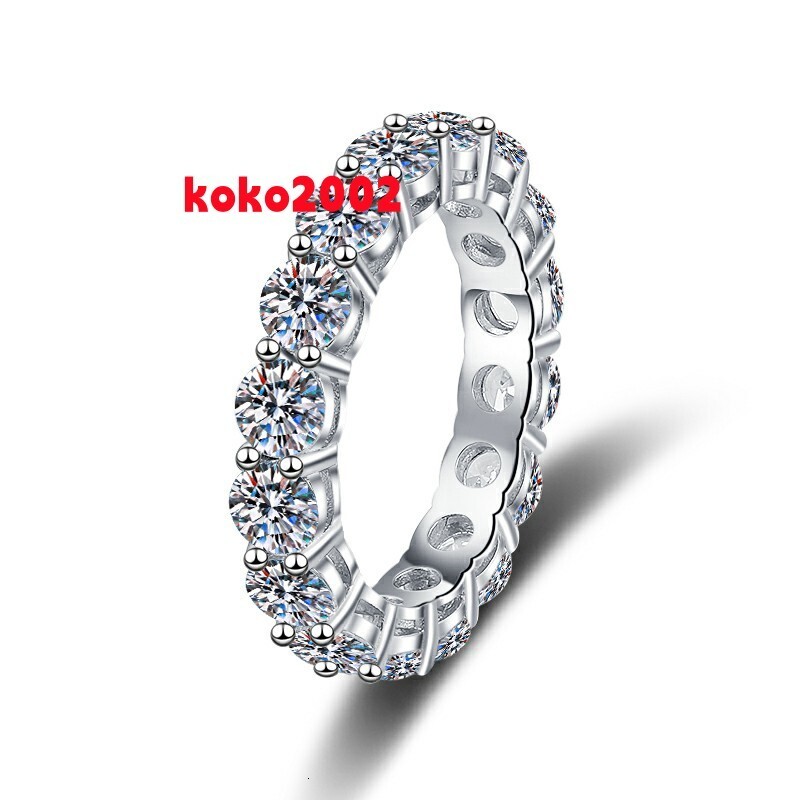 Fine Jewelry Wholesale Prices 3MM4MM VVs1eternal Moissanite Rings Band SS925 Sterling Silver of Ladies Wedding Stackable Rings