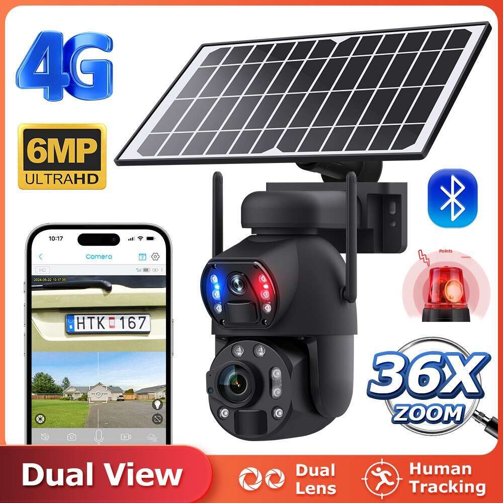 4G Solar 36X Optical Zoom Full Color Infrared Night Vision WiFi Low Power Consumption Surveillance Camera