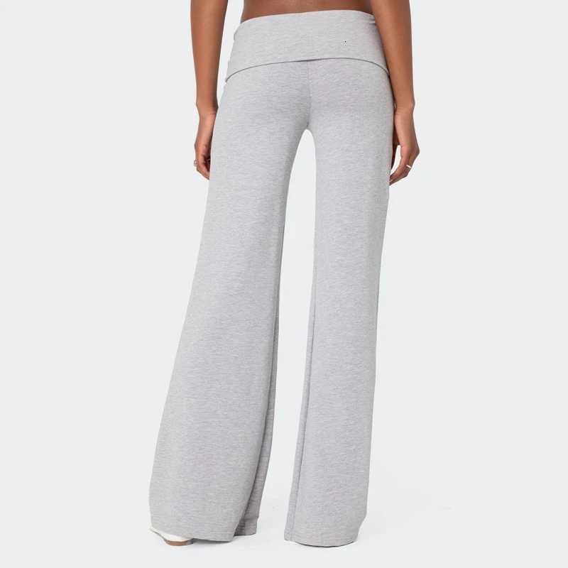 Casual Wide Leg Sweatpants for Women Fold Over Low Rise Flare Yoga Lounge Pants Back to School Clothes for Teen Girls OutfitsT251022