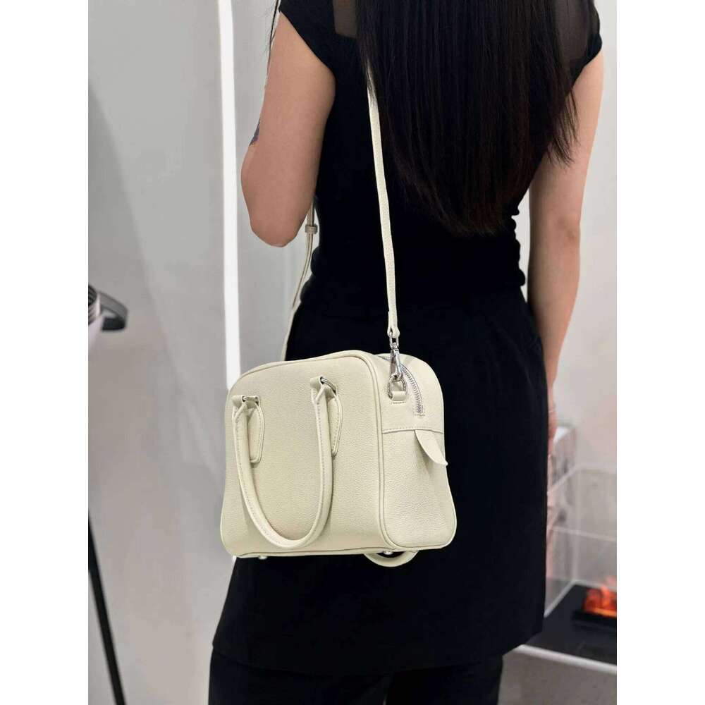 Bowling Shoulder handbag Designer Genuine Leather With Large Capacity Women Cowhide Retro Boston Travel Bag