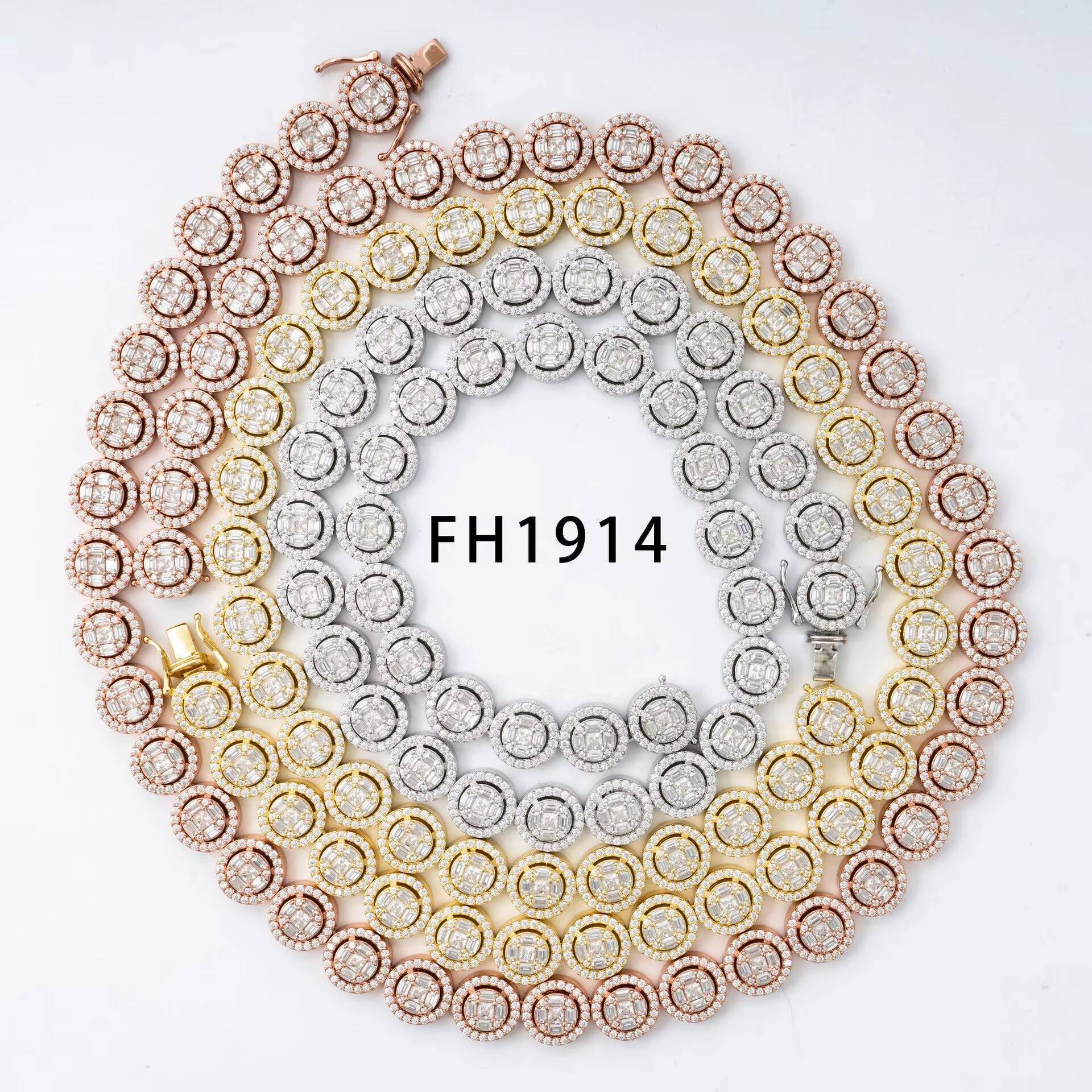 2024 New Hop Iced Out 13mm Diamond Gold Plated S925925 Sterling Sliver Moissanite Cuban Lidynamic Chain 20 Inches Necklace