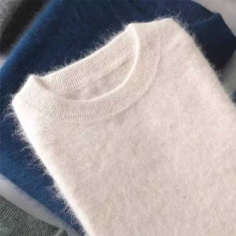 Mens 100 pure Mink Cashmere Sweater ONeck Pullovers Knit Large Size Mink Sweater Winter New Tops Long Sleeve HighEnd JumpersXJ251022