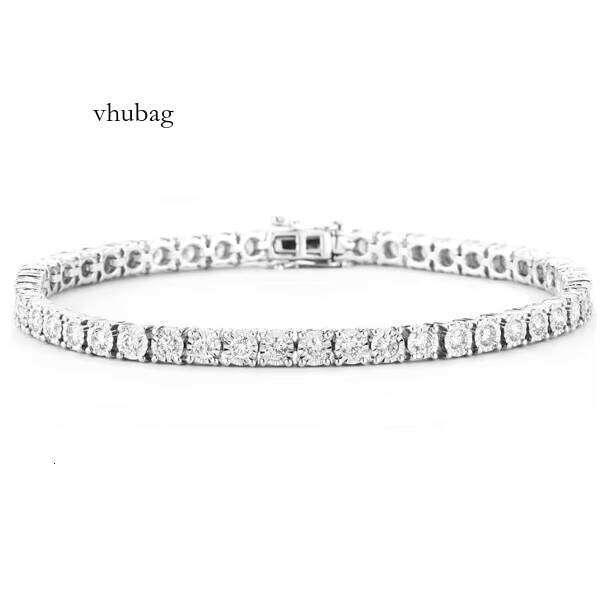 7.5 Inch 5mm Silicon Stone VVS Tennis Sterling Sier Hip Hop Jewelry Men and Women Charm Bracelet