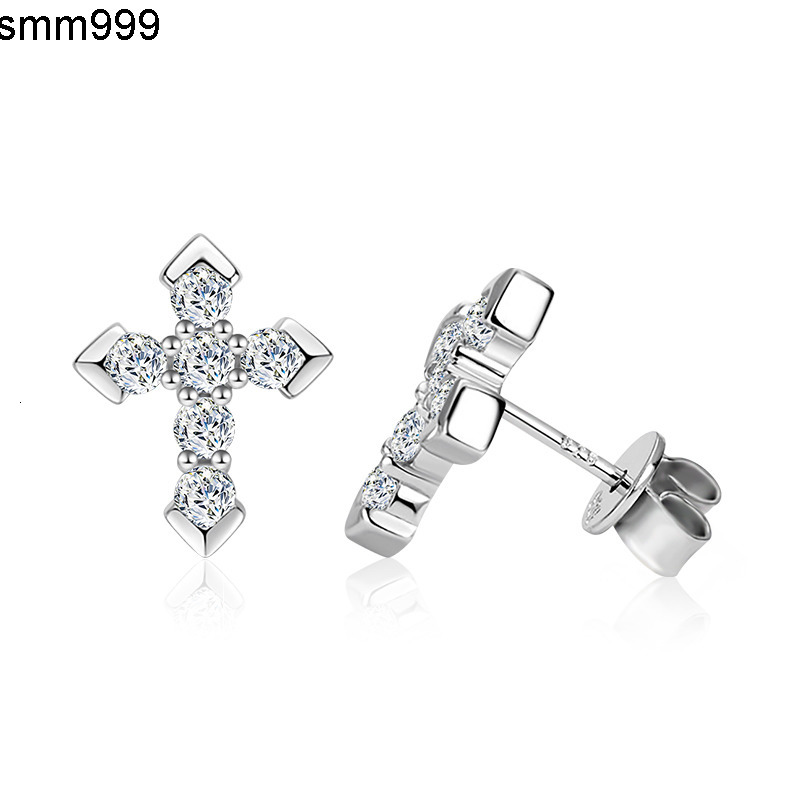 moissanite earrings Moissanite Diamond Cross Earrings 925 Sterling Silver for Men Women Fine Jewelry Charm