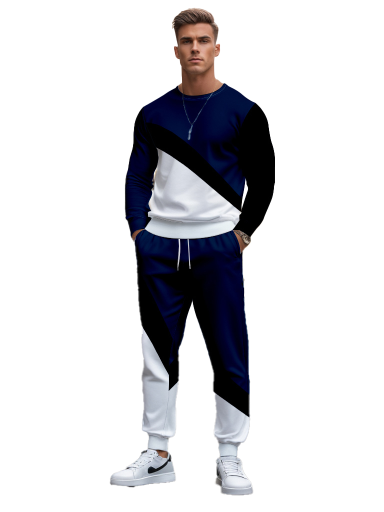 Men's Knitted Cotton Blend Long Sleeve Sweatshirt Brown round Neck Ankle-Length Casual T-Shirt Comfortable Outdoor Wear - YLWY00149