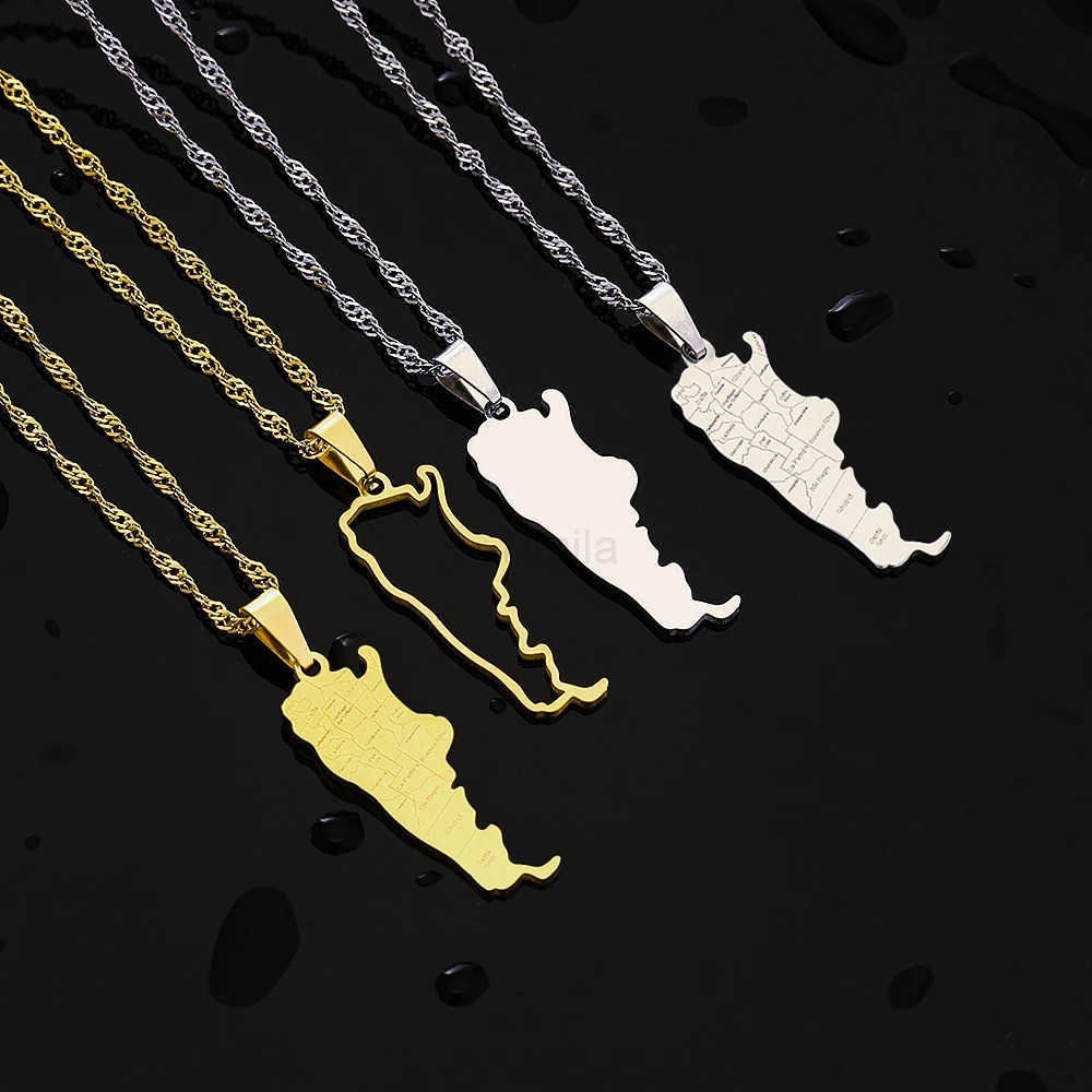 Fashion Argentina Map City Pendant Necklace Stainless Steel Men Women Gold Color Ethnic Maps Jewelry Gift U251022