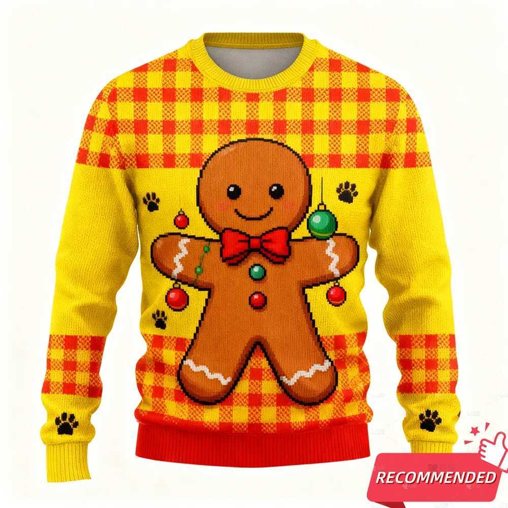 New Funny Snowman Graphic Ugly Christmas Sweater Fashion Gingerbread Man Sweatshirts For Women Clothes Xmas Boy Kids PulloversXJ251022