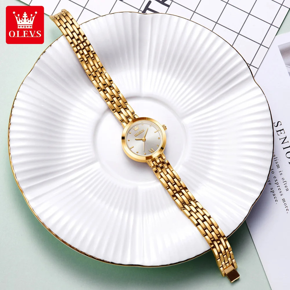 OLEVS Top Womens Watches Elegant Fashion Gold Watch for Women Original Simple Quartz Waterproof Wristwatch Ladies 251027w