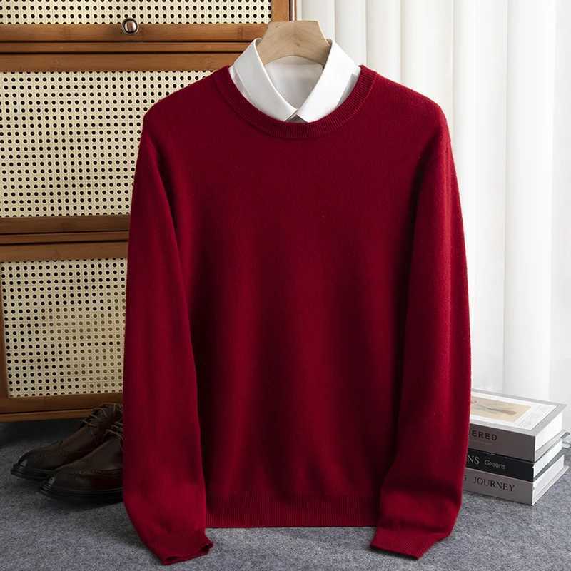 New 100 Merino Wool Sweater Men Autumn Winter ONeck Pullover Business Casual Base Shirt Knit HighGrade Warm Male Jumper TopsXJ251022