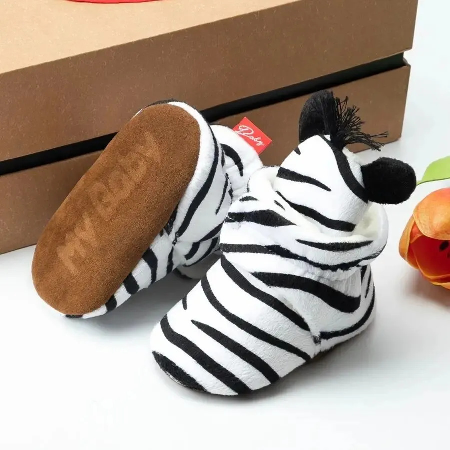 Meckior born Baby Boy Girl Soft Fleece Booties Infant Slippers Socks Shoes Toddler First Walkers Winter Ankle Crib 251022