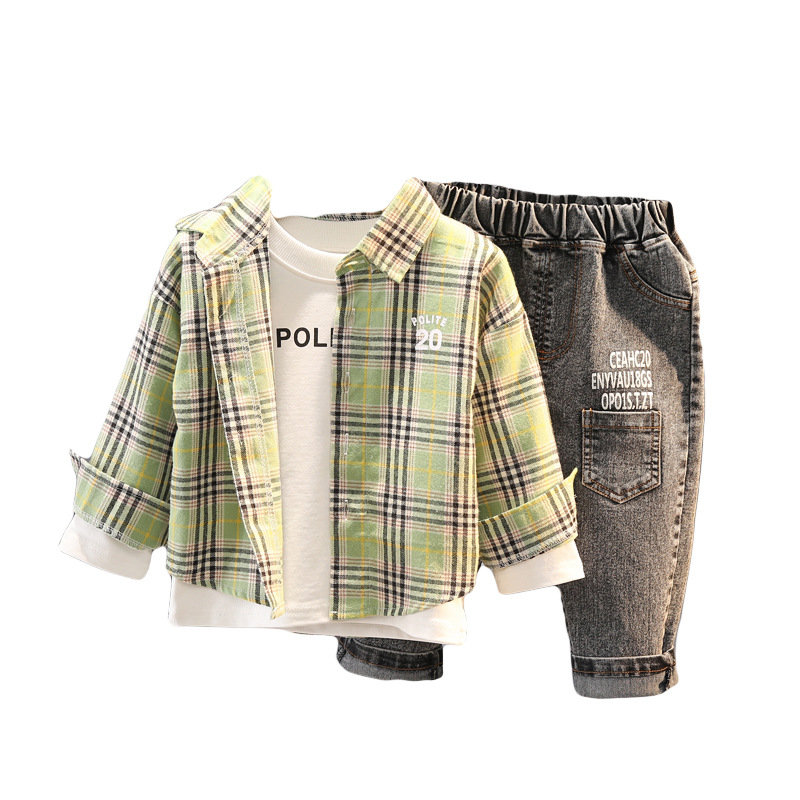 2025 New Boys 3-Piece Set, Spring Autumn Shirt Outfit, Formal Casual Wear for Toddler Little Kids