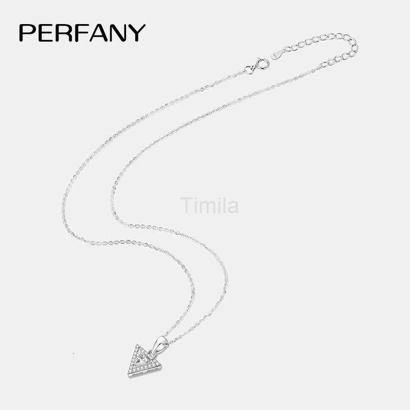PERFANY 051CT Triangular Moissanite Necklace for Women S925 Pure Silver Laboratory Diamond Pendant Fashion Jewelry Party Gift U251022