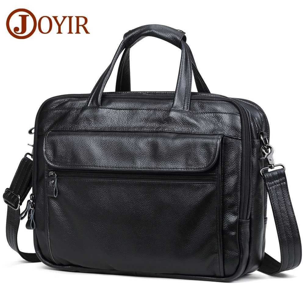 JOYIR Men Briefcases Genuine Leather Handbag 156Laptop Messenger Shoulder Bag for Documents Mens Bag Business Totes 2022 W251022