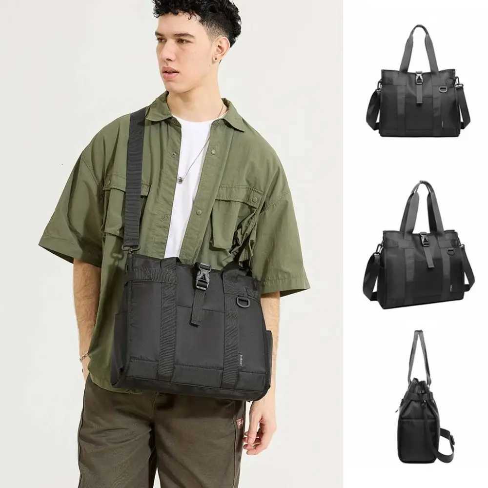 Stylish Large Capacity Oxford Briefcase Solid Color Multifunctional Men Handbag Portable Waterproof Shoulder Bag Work W251022