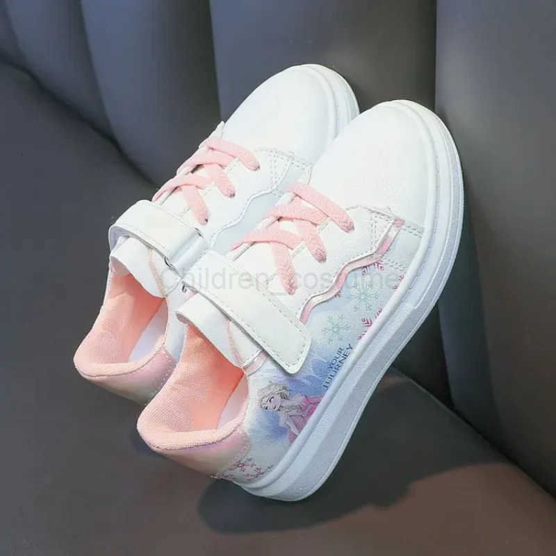 Disney Kids Girls Shoes 2024 New Children Sneakers Girls Elsa Frozen Princess Casual Sport Shoes Student Shoes Teen Shoes H251022