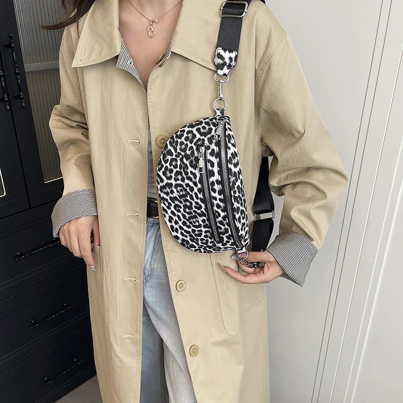 Leopard Print Leather Waist Bag Street Trend Fanny Pack Woman Chest Simple Belt Female ner Shoulder Crossbody Bags 251014