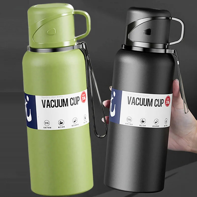 2L Thermal Large Capacity With Straw Stainless Steel Cold and Water Bottle Sport Thermos Cup 251020 W260226
