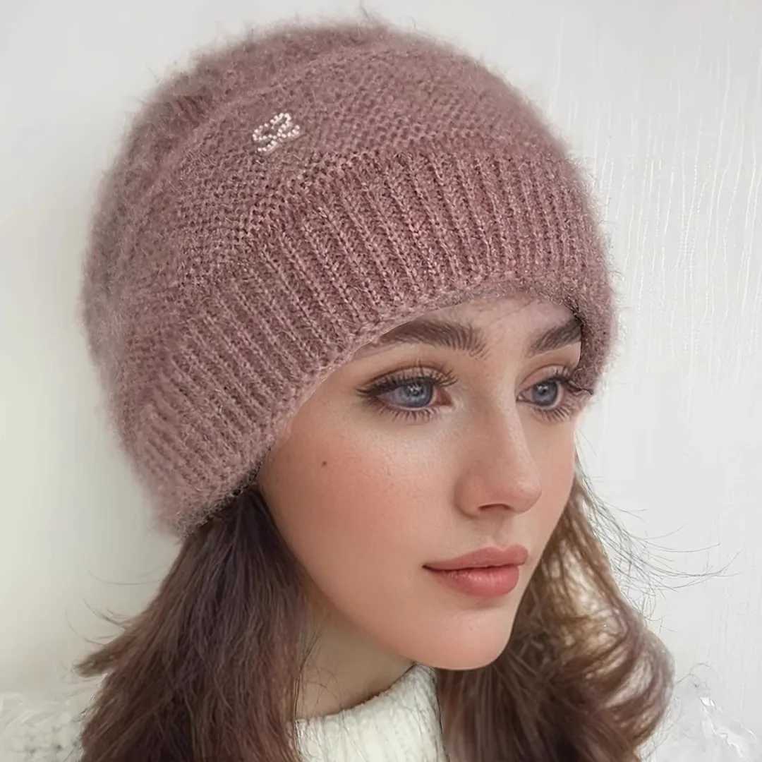 Winter Knitted Hat Warm Stacking Hat Womens Double layered Thickened Anti cold Ear Protection Hairline Hat J251022