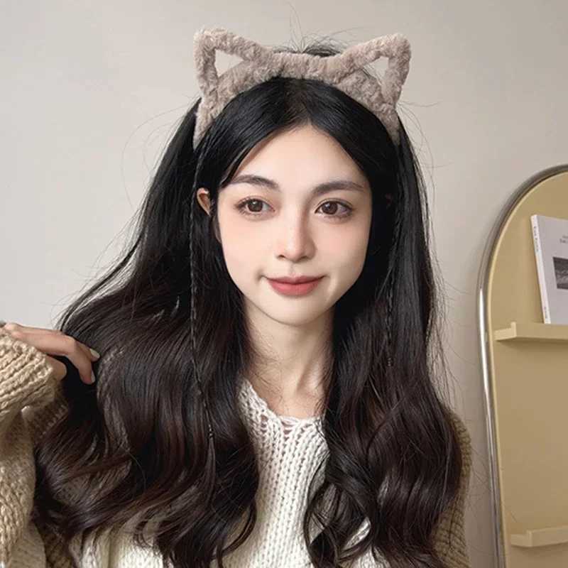 Plush Cat Ear Lolita Headbands Girls Cartoon Furry Hair Bands Hoop Women Cosplay Costume Party Headwear Korean Hair Accessories V251022