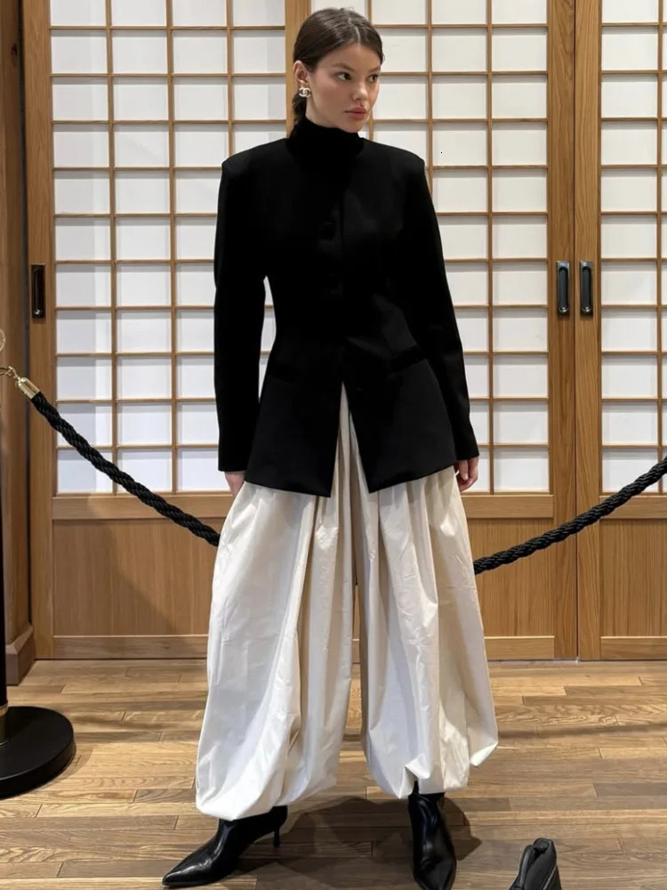 Mozision Casual Loose Jogger Bloomers Pants Women High Waist Trousers Fashion Female Loose Pleated Bloomers Pants Streetwear 251022