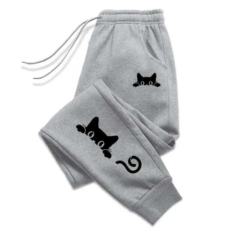 Cute Cat Printed Womens Sweatpants Daily Casual Fashion Trousers Sports Jogging Sweat Woman Pants Outdoors Street Hot Sale PantsT251022