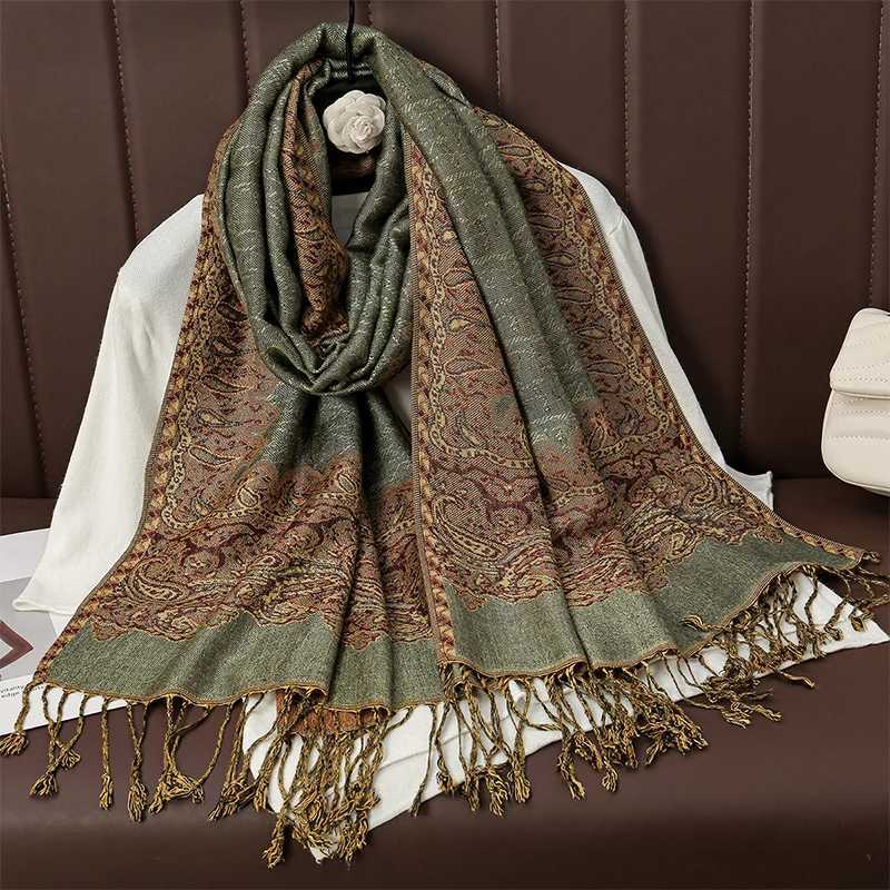 2024 Tassel Blanket Design Thick New Winter Warm Shawl Wrap Cashmere Scarf Women Neckerchief Poncho Stoles J251118