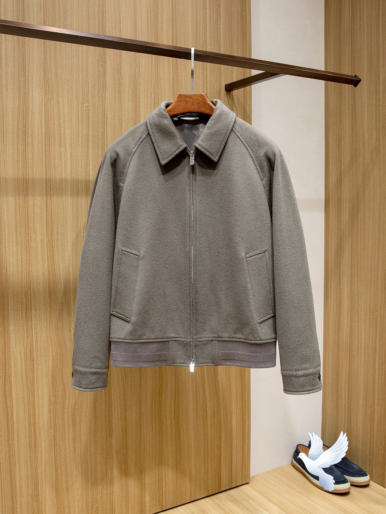 Mens Cashmere Wool Blend Jacket Italian Old Money Style HighQuality Business Casual Lapel Coat for Men 251015