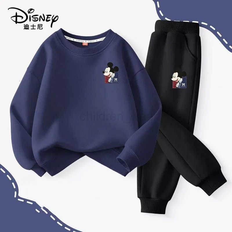 Disney Autumn Baby Girl Boy Clothes Set Children Mickey Printing Sweatshirt Top and Pants Bottom 2Pcs Suit Kid Cotton Tracksuit H2510221