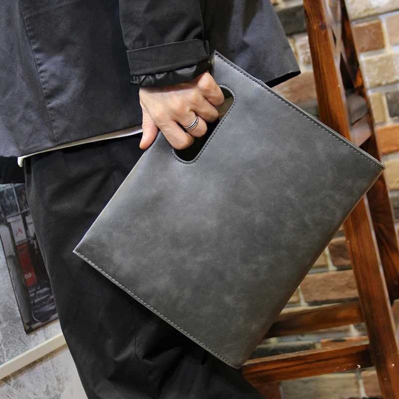 Xiaop Fashion Male High Quality Pu Leather Retro Handbag New Design Single Shoulder Bag Gray Small Bag Small Briefcase Handbag W251022