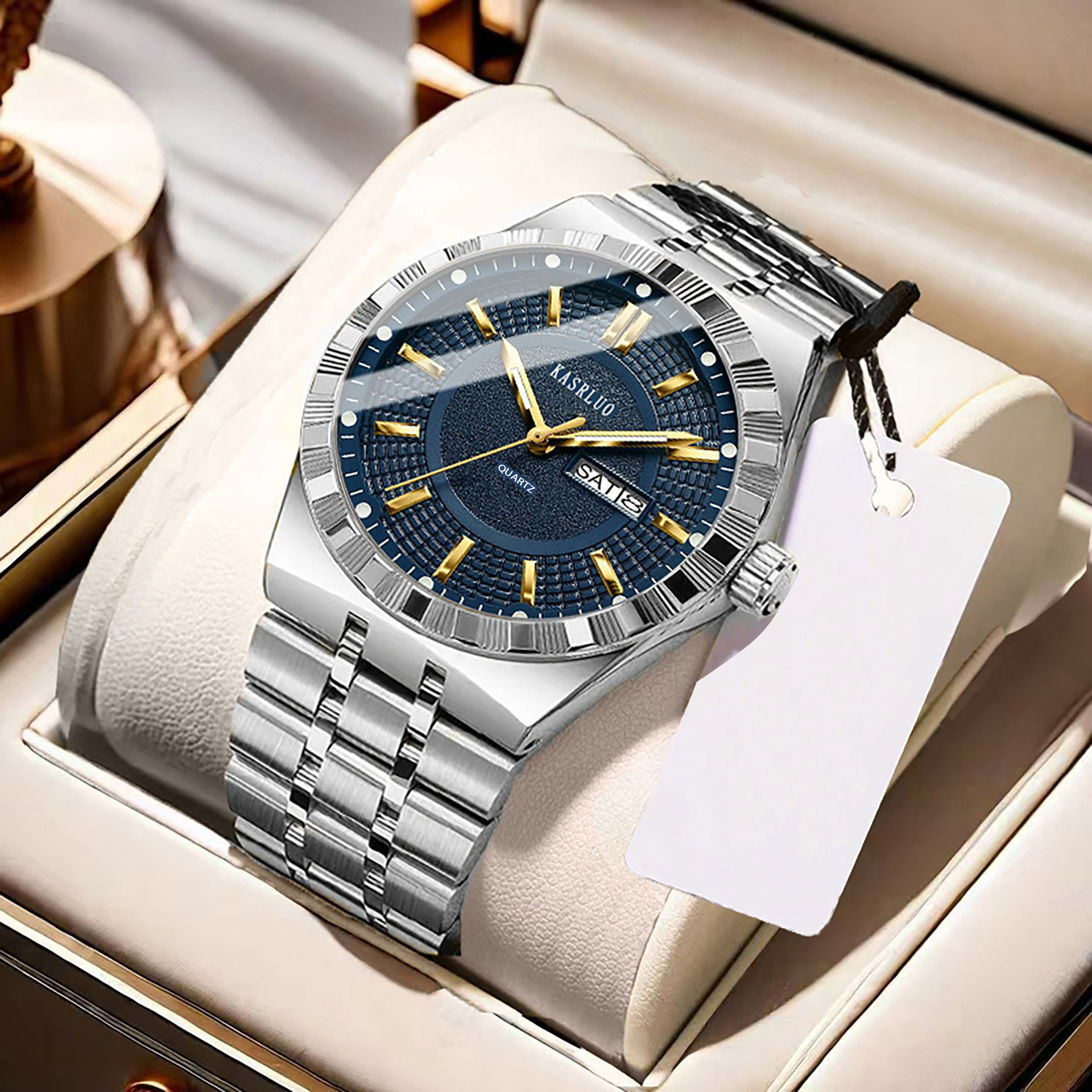 Designer Watch Men's Watch New Stainless Steel Waterproof Fashion Non-mechanical Luxury Watch Luminous Calendar Steel Band Quartz Watch