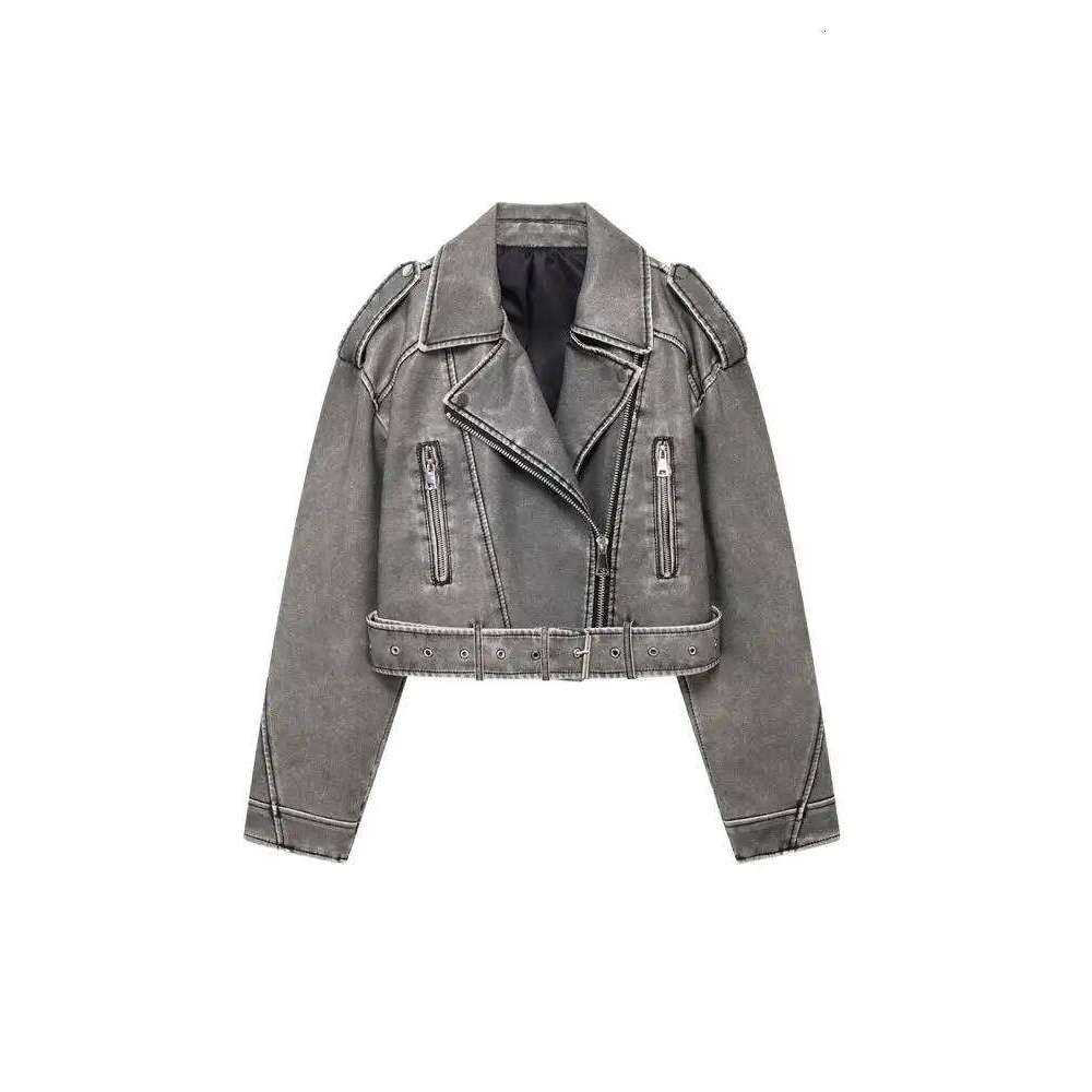 Faux Leather Moto & Biker Jacket for Women, Long Sleeve Coat, Front Zipper, Female Outerwear, Chic Tops, Fashion