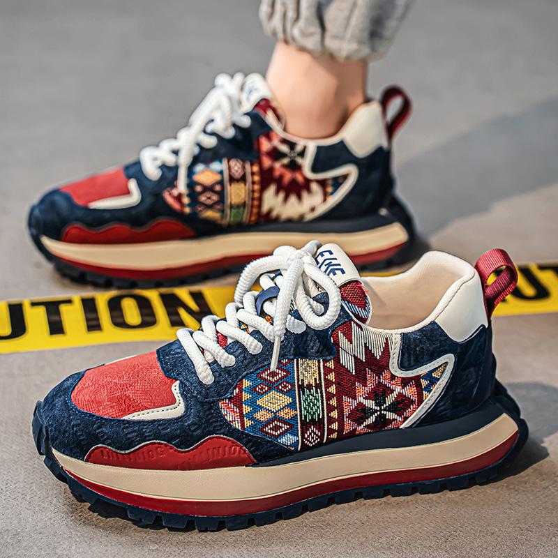 Men's shoes winter trendy brand high-end versatile casual Forrest Gump running sports thick-soled height-increasing daddy trendy shoes