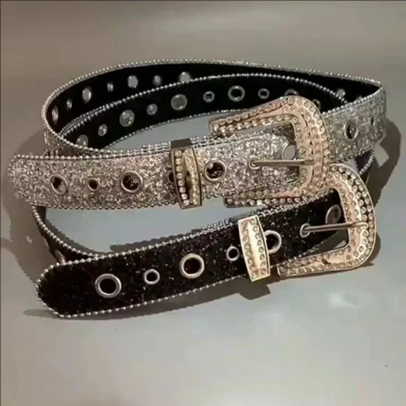 Punk Shiny Rhinestone Belt Belts Y2k Bling Sequin Belts Pu Fashion Waistband Jeans Pants Decor Belt for Women Men 251013
