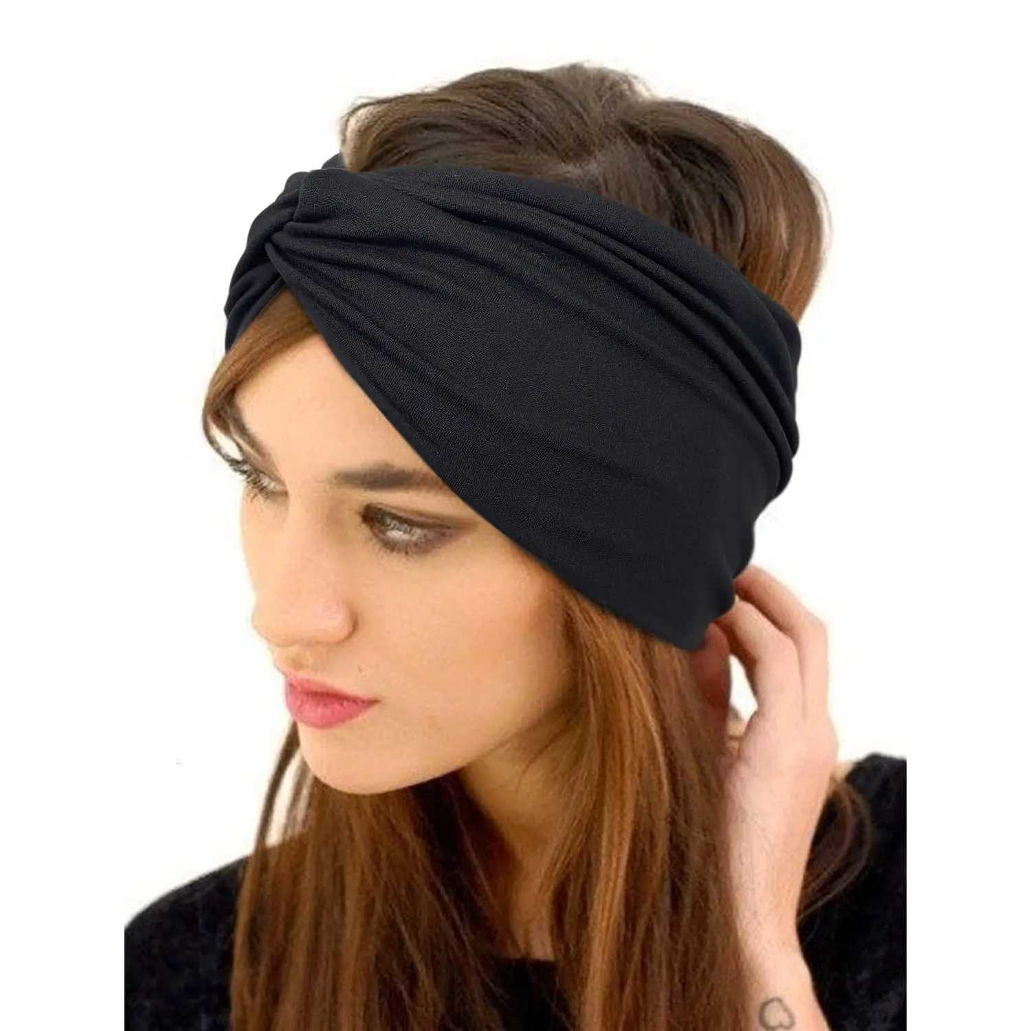 Women Headbands African Wide Hair Wrap Turban Twist Headband for Women Large Sport Workout Stretch Nonslip Big Hair Bands V251022