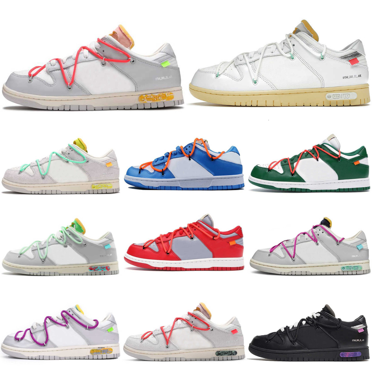 Designer The Lot 01- 50 Sports Shoes Trainers Mens Women 09 31 32 Luxury White Black Pandas Green Thick Rope Traisners Pure Grey Blue Mesh Vintage Outdoor Sneakers S96