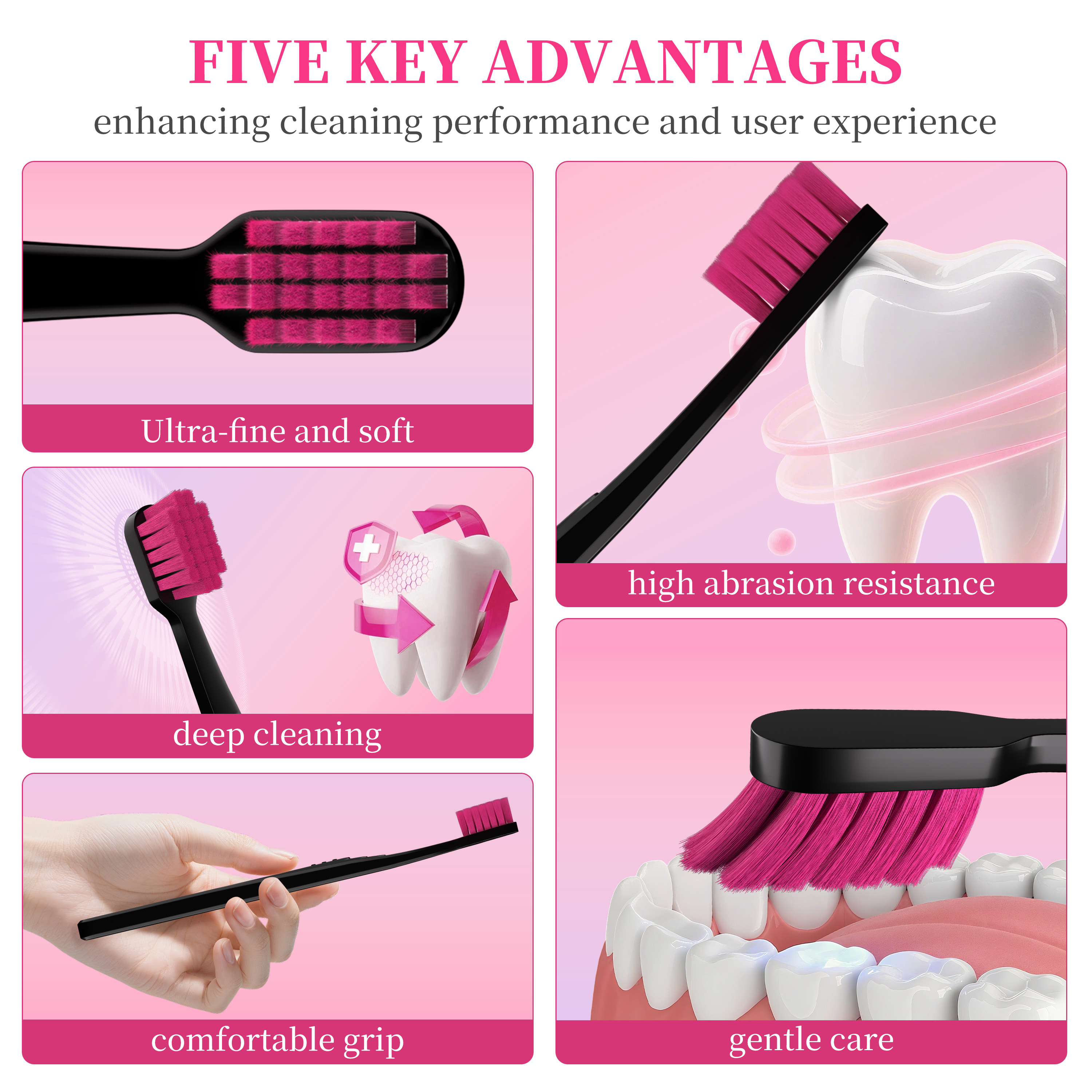 CEELIKE FeatherSoft Toothbrush , Deep Cleaning, Gum Care Softness, BPA-Free, Food-Grade Materials