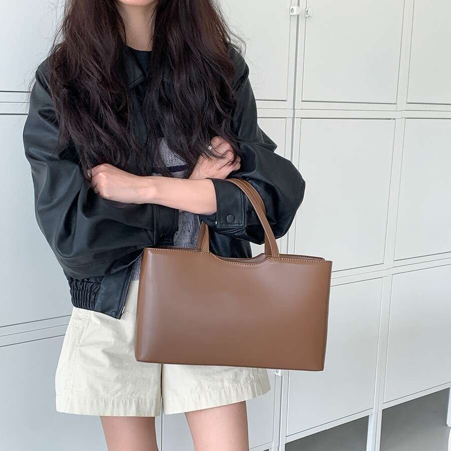 Korean Style Fashion Women's Tote Sturdy Three-Dimensional Large Capacity Office Handbag High-End Commuter Bag B5