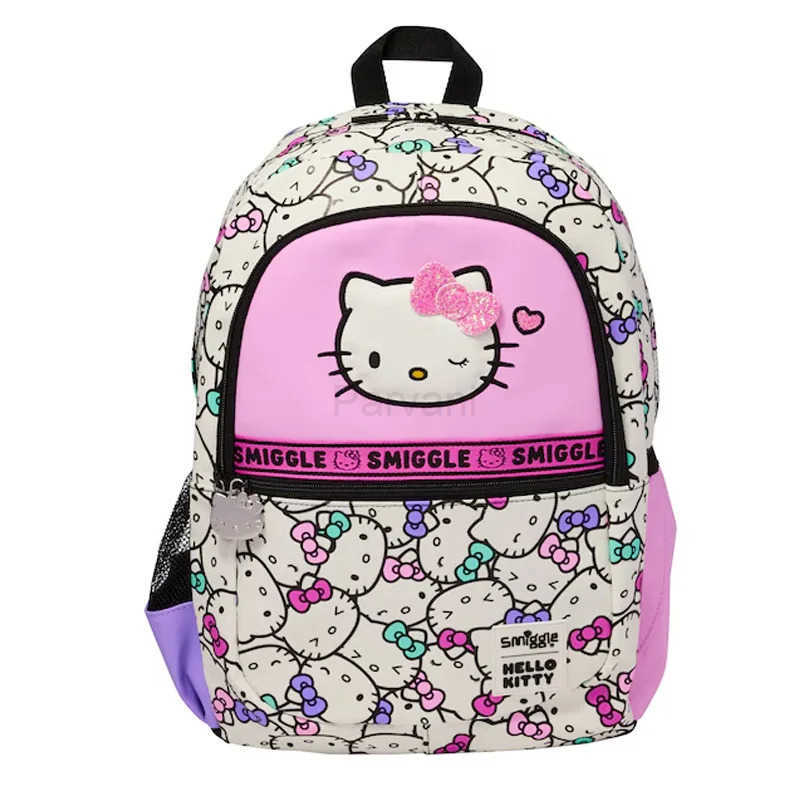 Sanrio Hello Kitty Elementary School Backpack Reduce Burden Ultra Light Backpack Child Stationery Pen Box Lunch Bag Girl Gift L251022