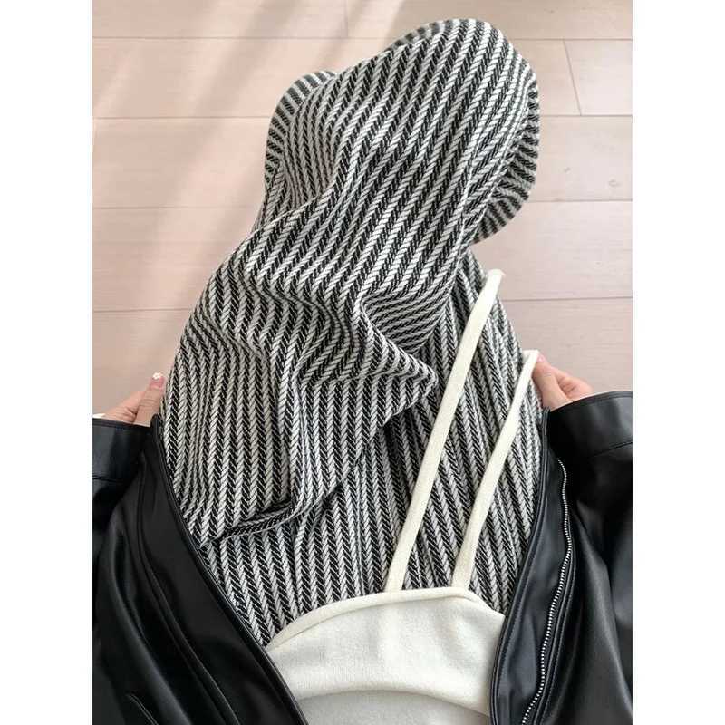 Lady Chic Retro High Waist Pants Female Patchwork Striped Baggy Trousers Women Korean Comfortable Straight Leg Daily PantsT251022