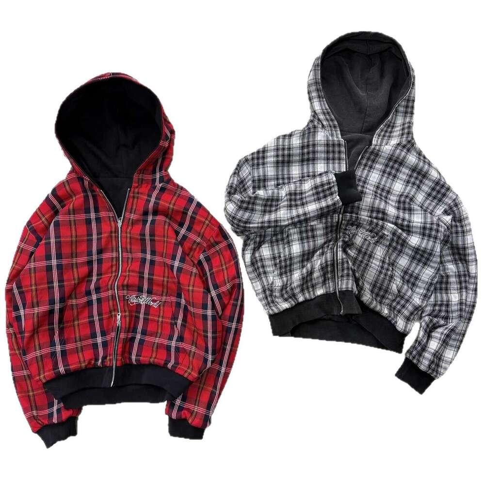 Ins Style Double-Sided for Men, Autumn Street Fashion Hooded Cardigan Sweatshirt