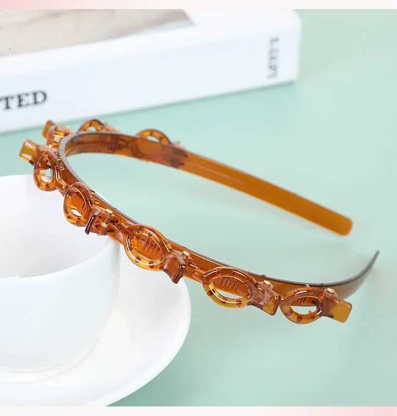 Fashionable Multilayer Hollow Braided Womens Bangs Headband Hair Clip for Hairdressing and Styling Women Girls V251022