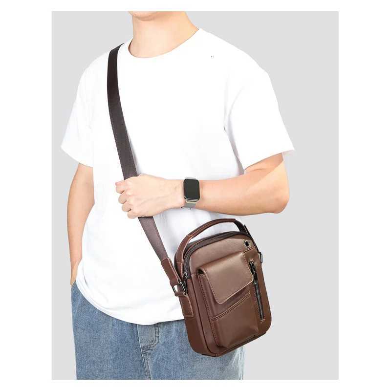 New Casual Mens Cow Leather Shoulder Bag Large Capacity Male Crossbody Bag For Men W251022