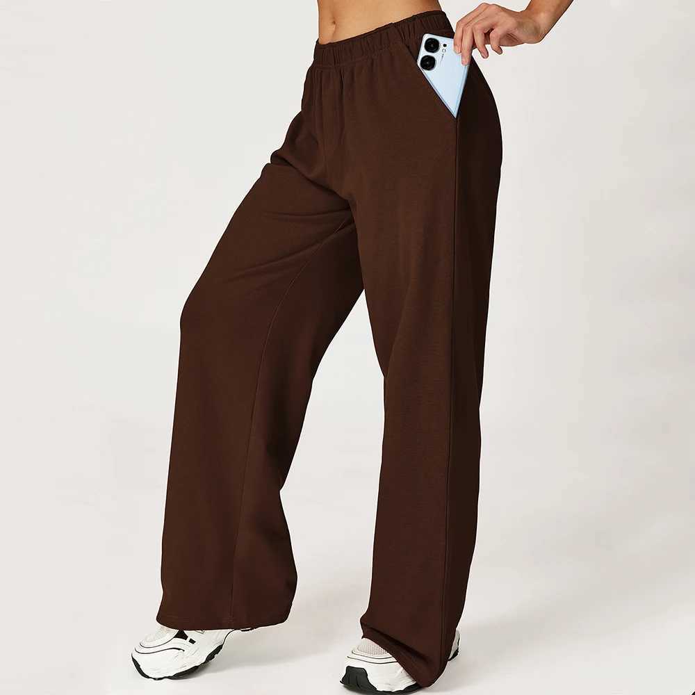 Winter High Waisted Womens Yoga Pants Wide Leg Slimming Straight Leg Loose Pants Womens Outdoor Running Casual Sports PantsT251022