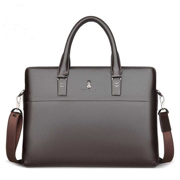 Fashion Designer Briefcase Man Genuine Leather Handbag Laptop 14 Shoulder Business Messenger Work Side Bag Documents Suitcase W251022