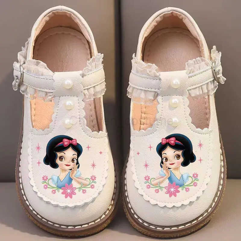Disney Childrens Girls Leather Casual Shoes Spring Frozen Princess Girls Soft Sole Nonslip Shoes Baby Shoes Lolita Girls H251022