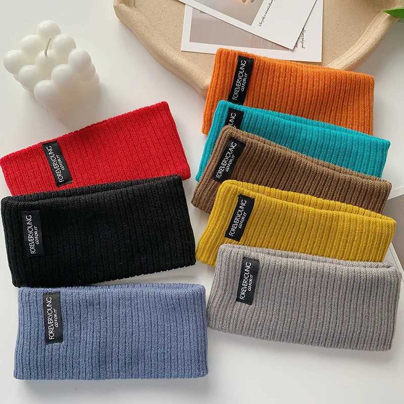 Knitted Elastic Wide Headband Korean INS Sports Hairbands Women Autumn Winter Ear Warmer Solid Color Stretch Turban Head Wrap V251022