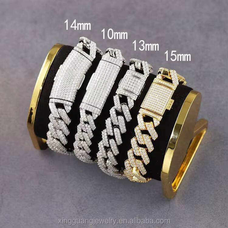 RTS 615mm VVS Diamond Moissanite Chain Necklace S925 Silver GRA Moissanite Cuban Lidynamic Chain Fine Jewelry Necklaces