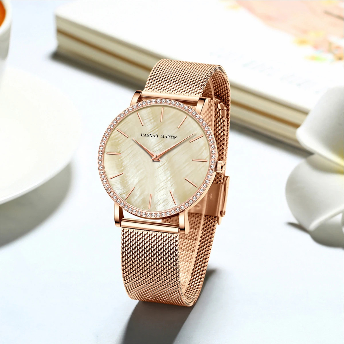 Reloj Mujer Japanese Quartz Movement Women Watch Rhinestone Stainless Steel Fashion Gift Box Waterproof Ladies Wristwatch 251027